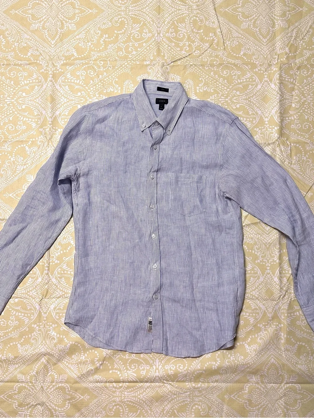 J. Crew Light Blue and White Thin-Striped Button-Down Shirt